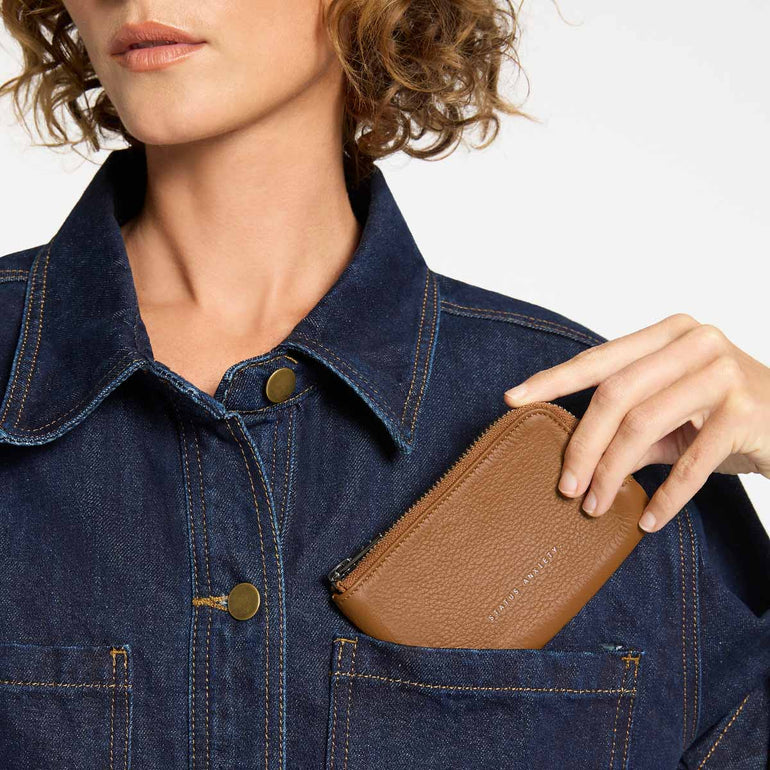 Status Anxiety Left Behind Women's Leather Pouch Camel