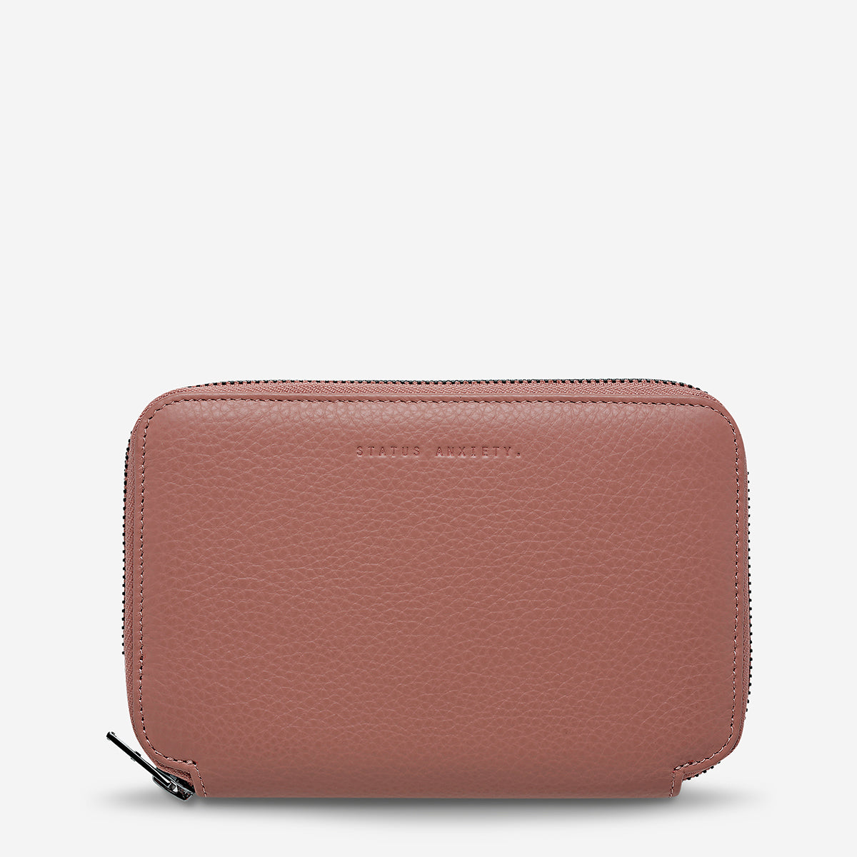 Status Anxiety Nowhere To Be Found Leather Travel Wallet Dusty Rose