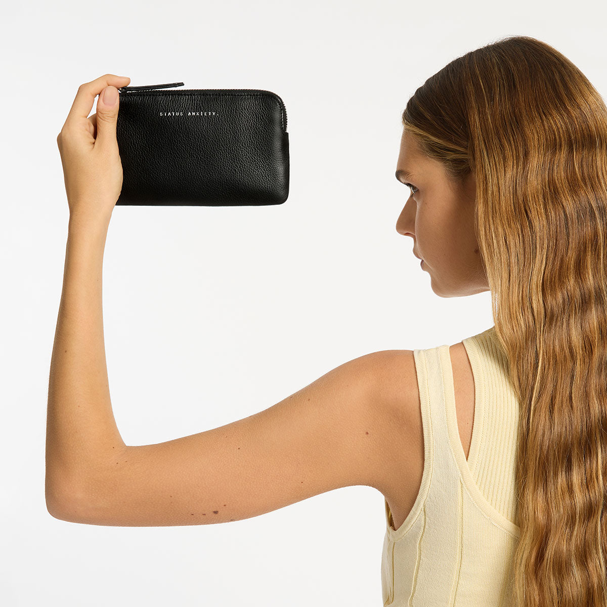 Smoke and Mirrors Black Leather Pouch | Status Anxiety® Official