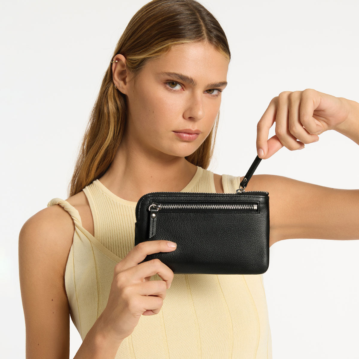 Smoke and Mirrors Black Leather Pouch | Status Anxiety® Official
