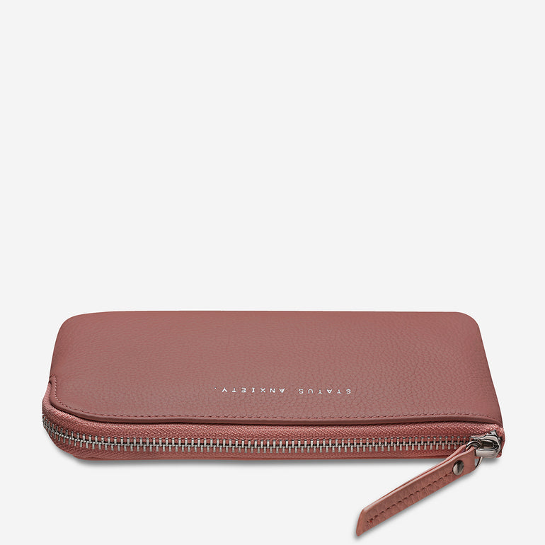 Status Anxiety Smoke and Mirrors Women's Leather Pouch Wallet Dusty Rose