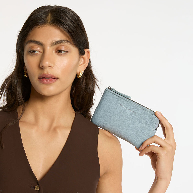 Status Anxiety Smoke and Mirrors Women's Leather Pouch Wallet Powder Blue
