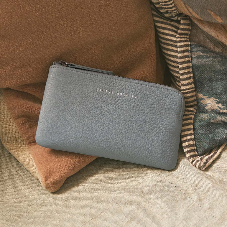 Status Anxiety Smoke and Mirrors Women's Leather Pouch Wallet Powder Blue