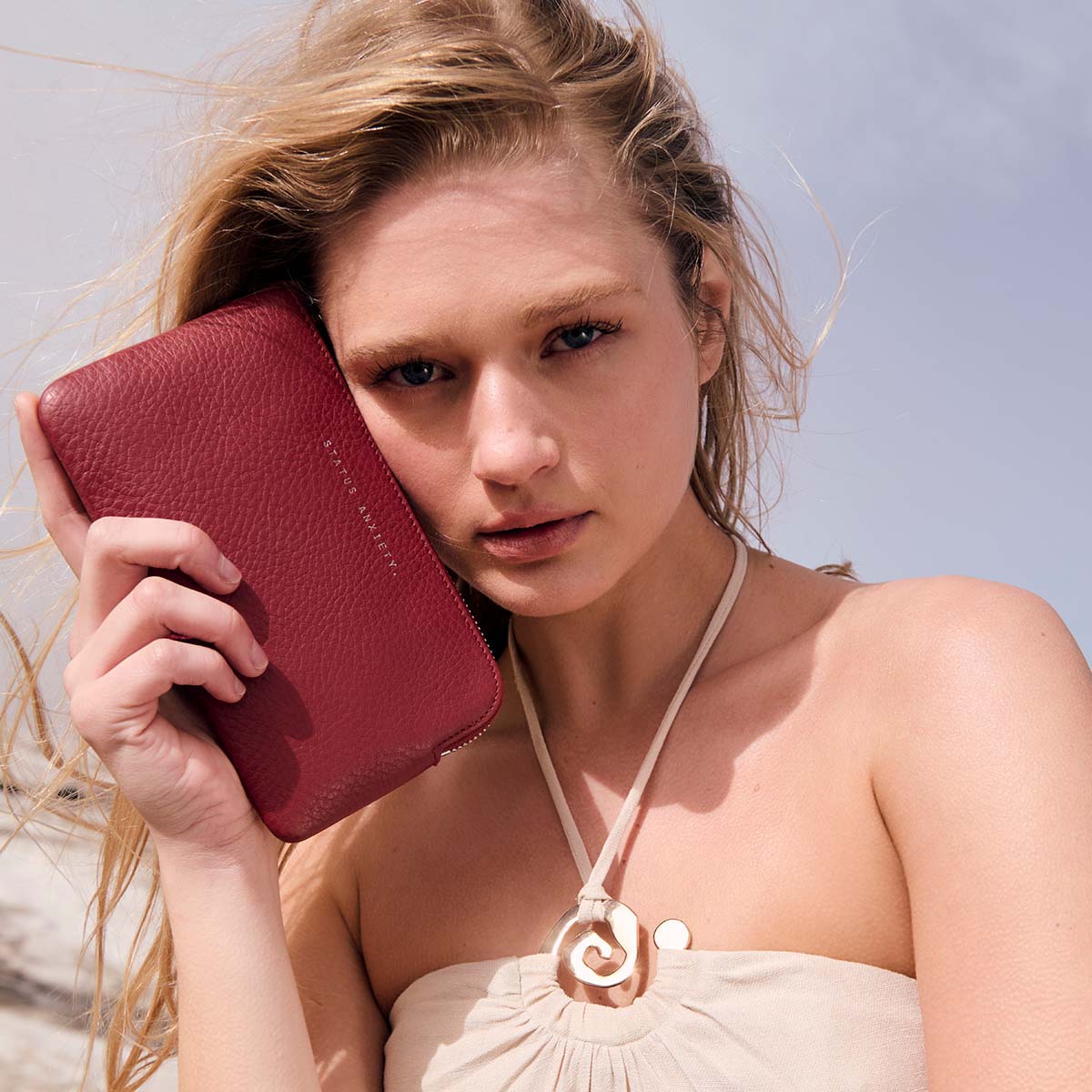 Status Anxiety Smoke and Mirrors Women's Leather Pouch Wallet Rouge