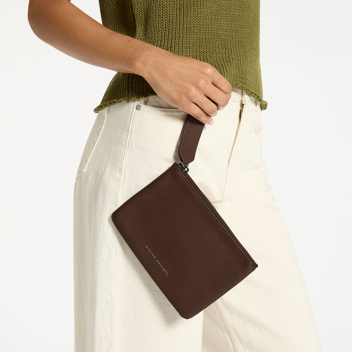 Status Anxiety Take Your Chances Women's Leather Pouch Cocoa Nappa
