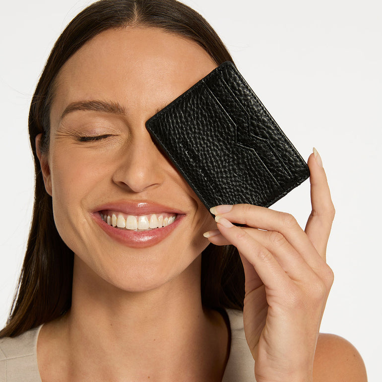 Status Anxiety Together For Now Women's Leather Card Wallet Black