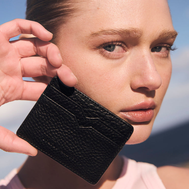 Status Anxiety Together For Now Women's Leather Card Wallet Black