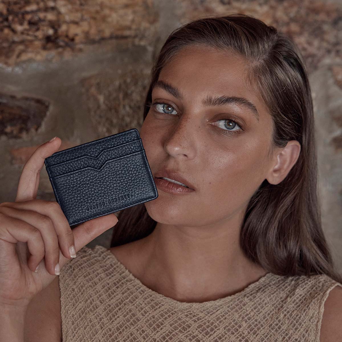 Together for Now Midnight Blue Leather Wallet | Status Anxiety®