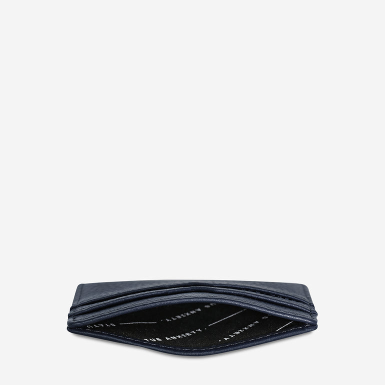 Status Anxiety Together For Now Leather Card Wallet Midnight Blue