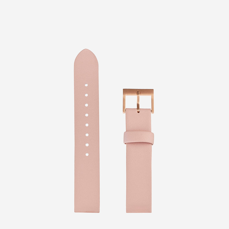 Status Anxiety Inertia Leather Watch Strap (Only) Blush Strap/Brushed Copper Buckle