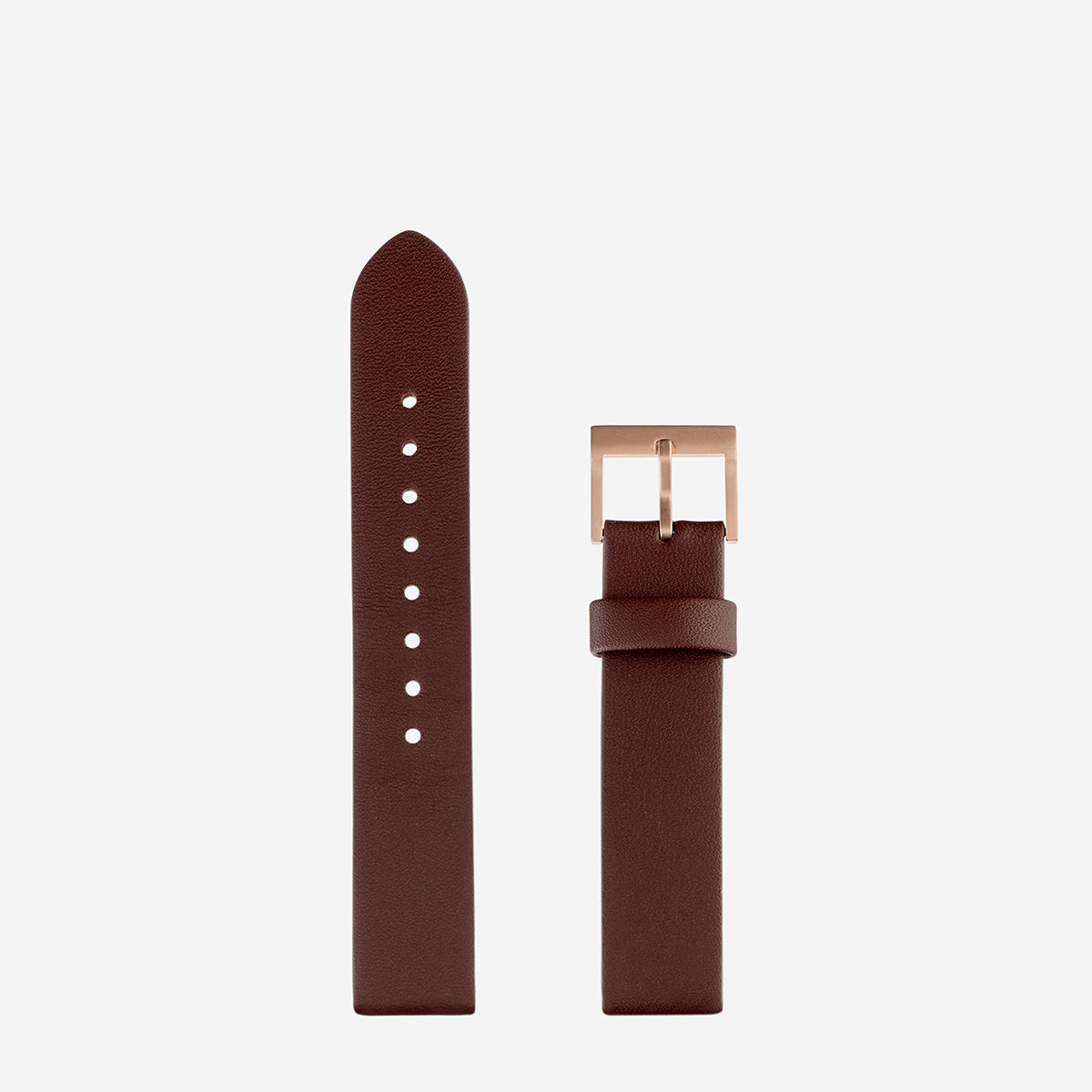 Status Anxiety Inertia Leather Watch Strap (Only) Brown Strap/Brushed Copper Buckle