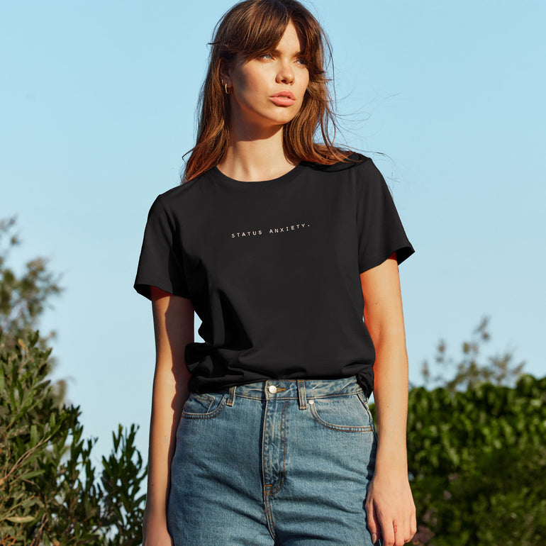 Status Anxiety Think It Over Women's T Shirt Coal