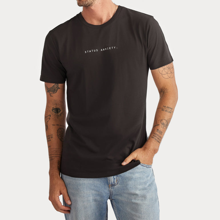 Status Anxiety Think It Over Men's T Shirt Coal