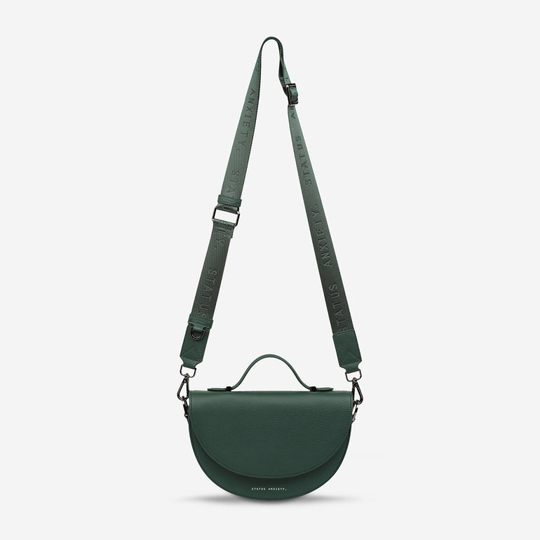 Status Anxiety All Nighter With Webbed Strap Women's Leather Crossbody Bag Green