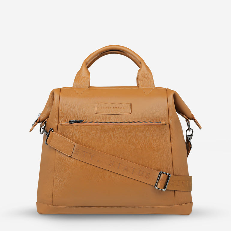 Status Anxiety Comes In Waves Leather Baby Bag Tan