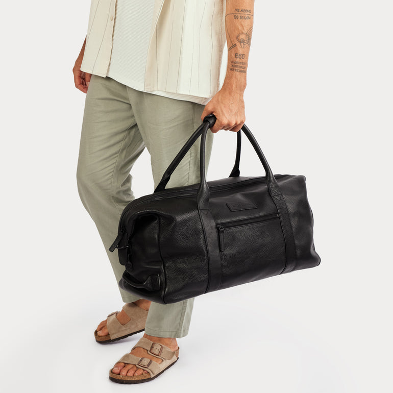 Status Anxiety Everything I Wanted Leather Duffle Bag Black