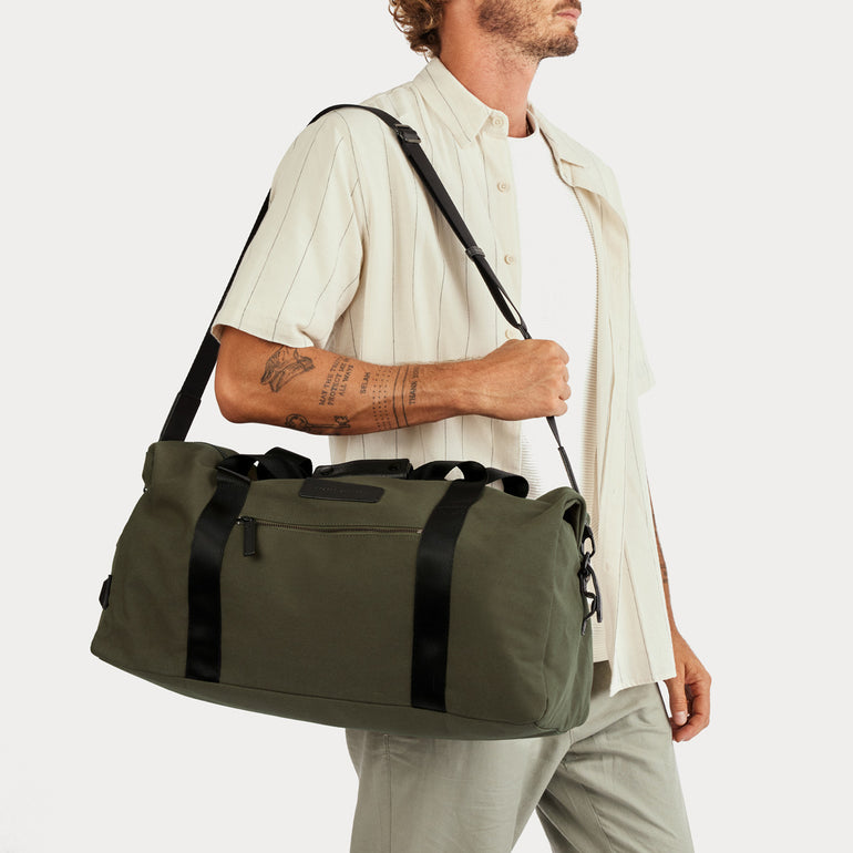 Status Anxiety Everything I Wanted Duffle Bag Khaki Canvas