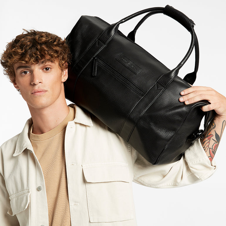 Status Anxiety Everything I Wanted Leather Duffle Bag Black