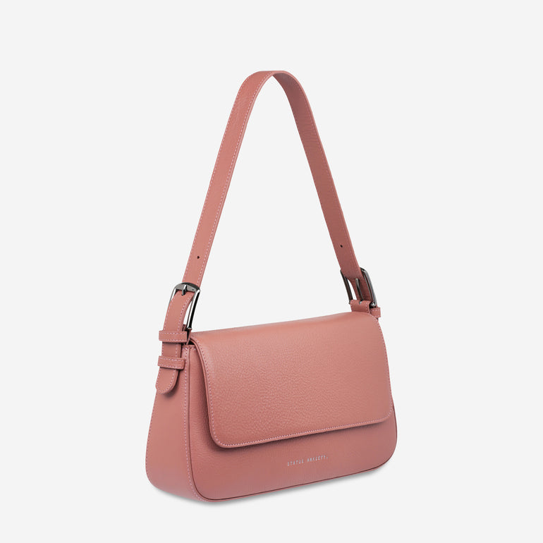 Status Anxiety Figure You Out Women's Leather Shoulder Bag Dusty Rose