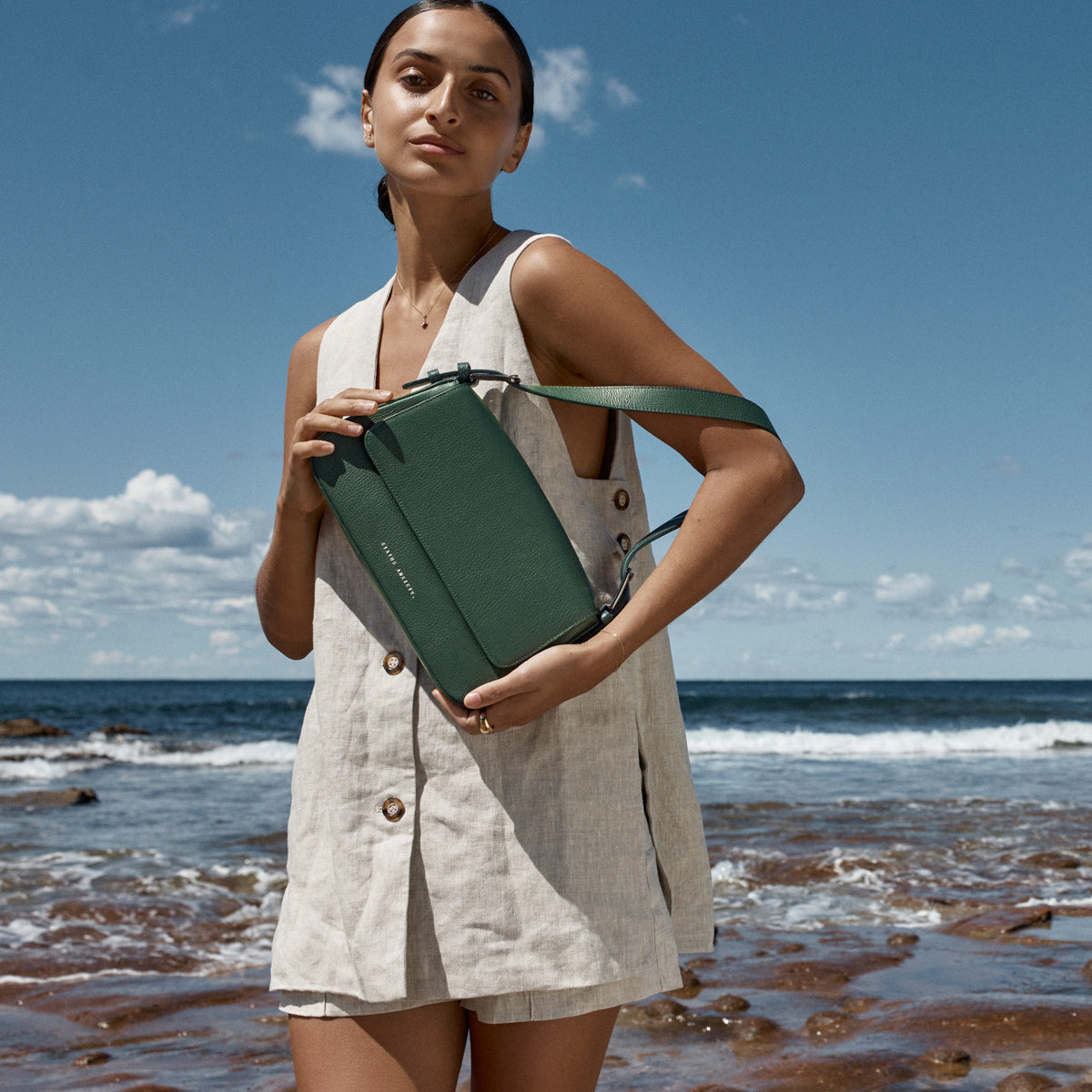 Figure You Out Women's Green Leather Bag | Status Anxiety®