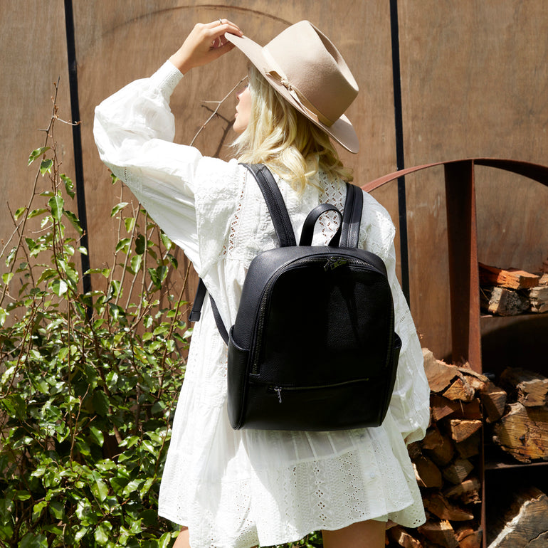Status Anxiety If You Call Leather Backpack Black