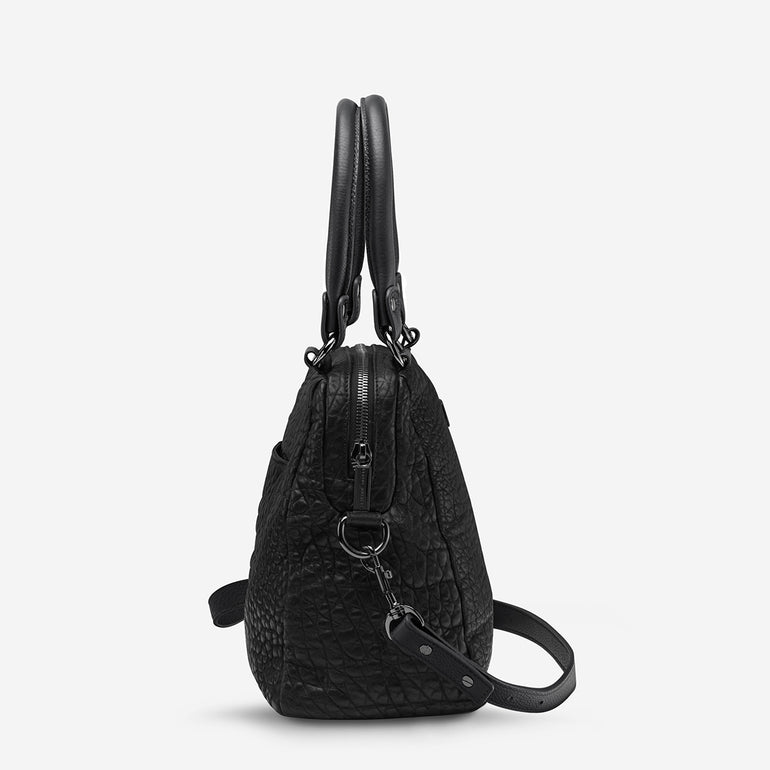 Status Anxiety Last Mountains Women's Leather Handbag Black Bubble