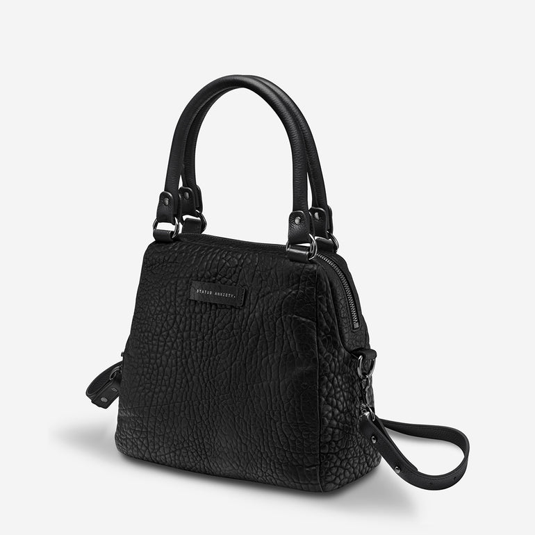 Status Anxiety Last Mountains Women's Leather Handbag Black Bubble