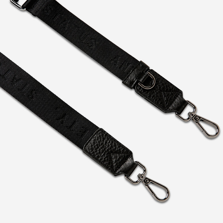 Status Anxiety Black Thin Webbed Strap for Bags 
