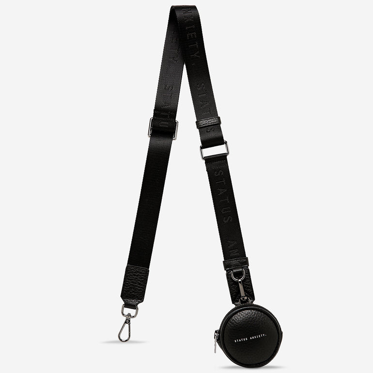 Status Anxiety Black Thin Webbed Strap for Bags 
