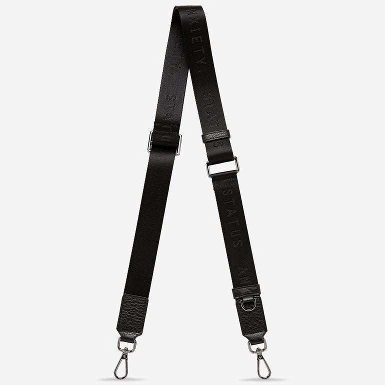 Status Anxiety Black Thin Webbed Strap for Bags 
