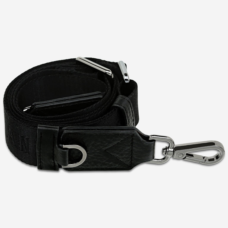 Status Anxiety Black Thin Webbed Strap for Bags 