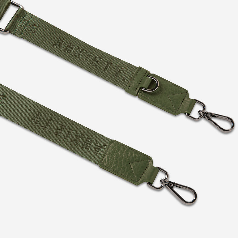 Status Anxiety Khaki Thin Web Strap for Bags