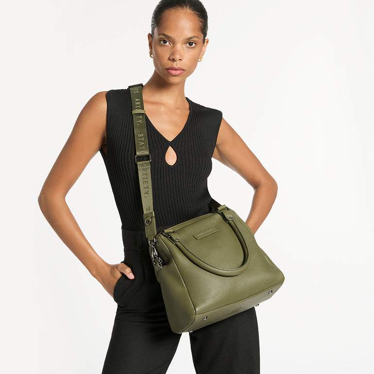 Status Anxiety Khaki Thin Web Strap for Bags