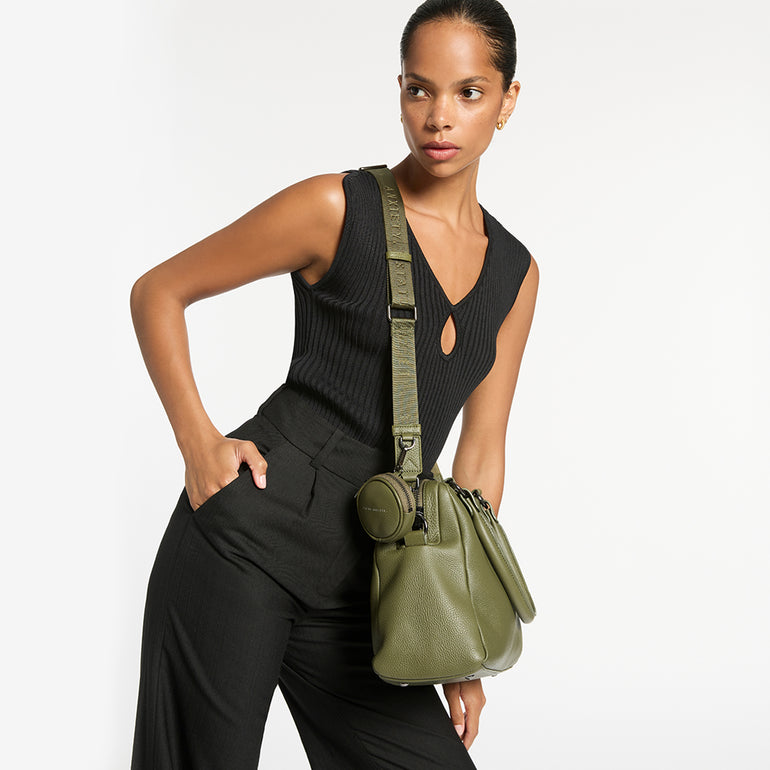 Status Anxiety Khaki Thin Web Strap for Bags