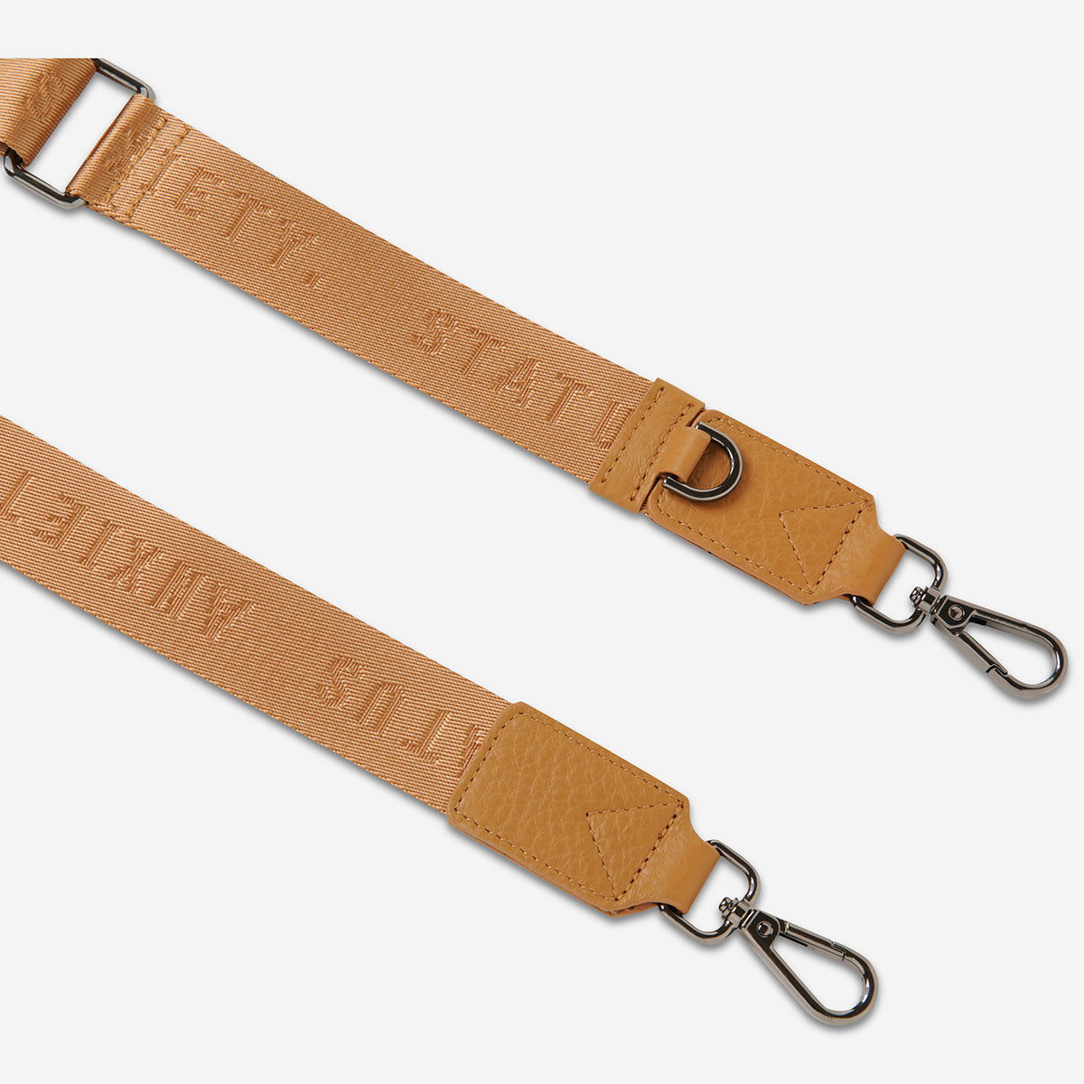 Status Anxiety Tan Thin Webbed Strap for Bags 