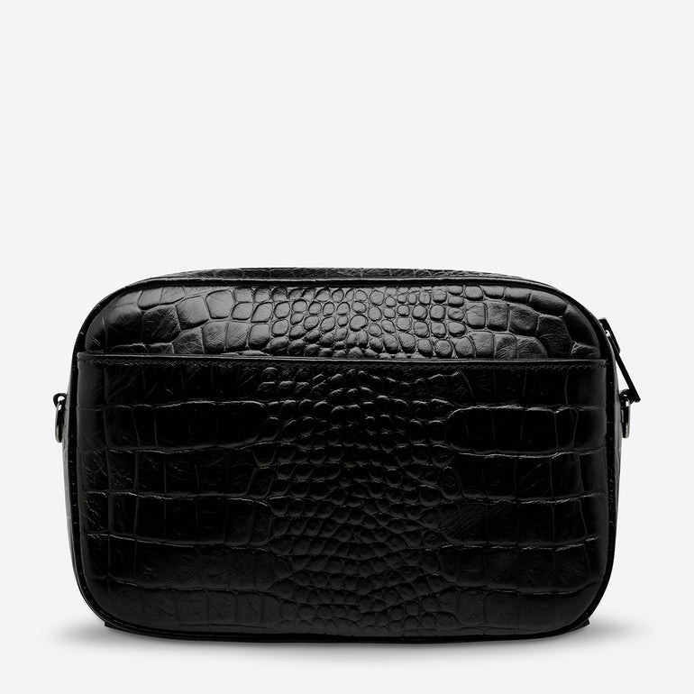 Status Anxiety Plunder Women's Leather Crossbody Bag Black Croc