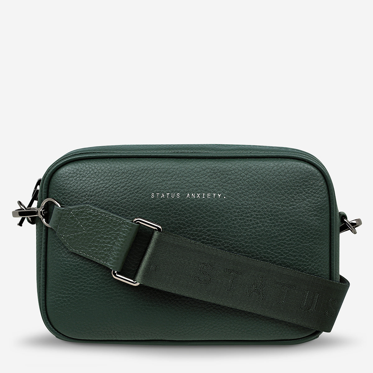 Plunder With Webbed Strap Green Crossbody Bag | Status Anxiety®