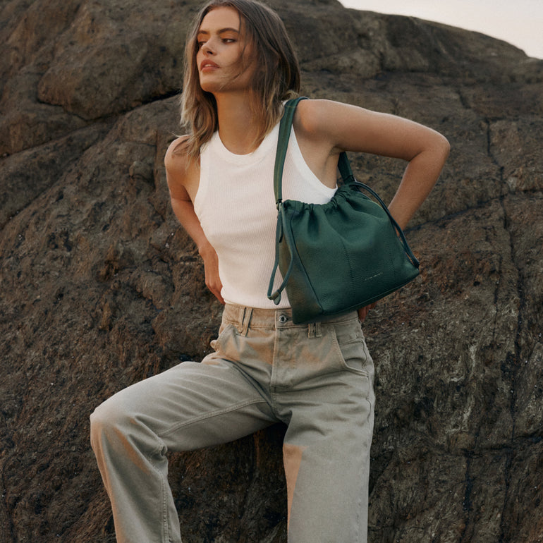 Status Anxiety Point Of No Return Women's Leather Bag Green