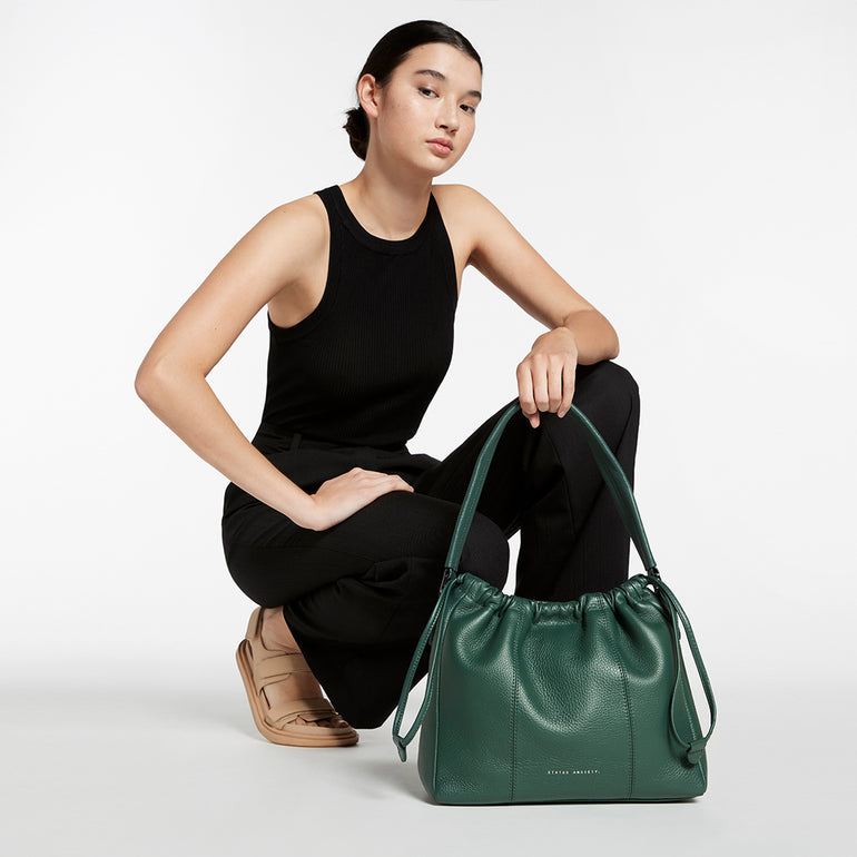 Status Anxiety Point Of No Return Women's Leather Bag Green