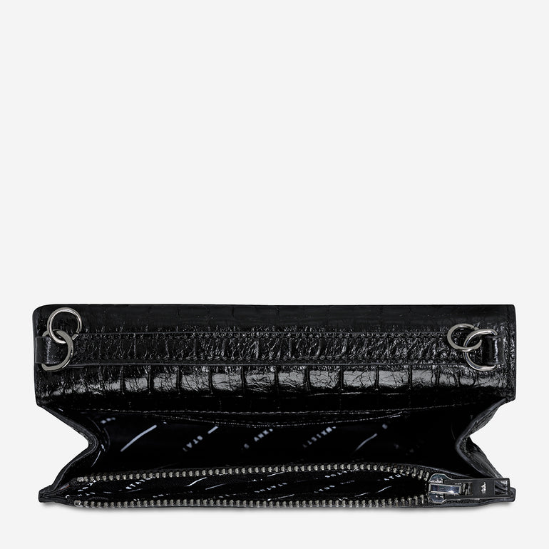 Status Anxiety She Burns Women's Leather Bag Black Croc