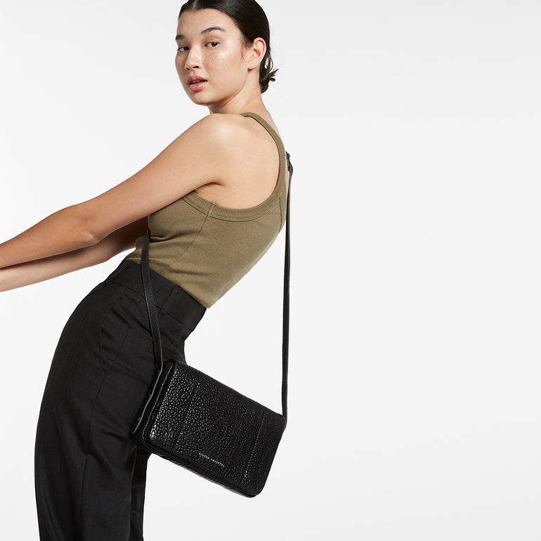 Status Anxiety Succumb Women's Leather Crossbody Bag Black Bubble