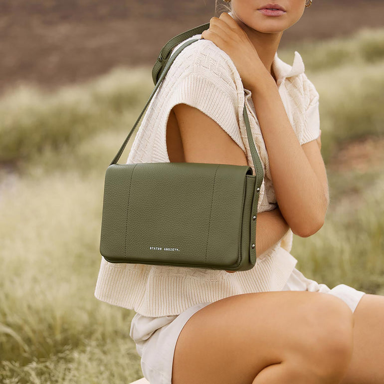 Status Anxiety Succumb Women's Leather Crossbody Bag Khaki