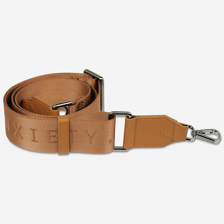 Status Anxiety Tan Web Strap for Bags