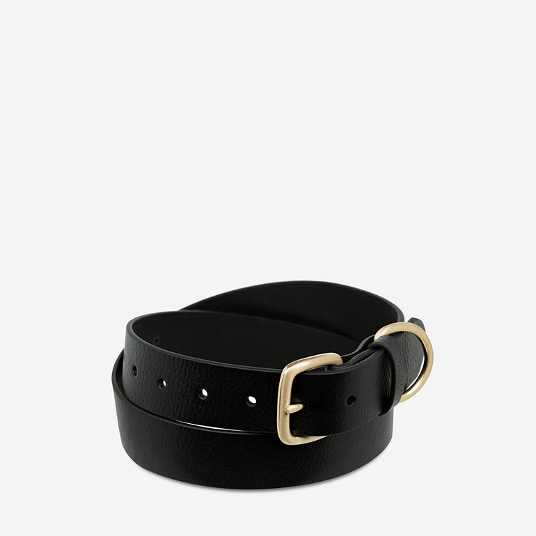 Status Anxiety Disarm Women's Leather Belt Black/Gold