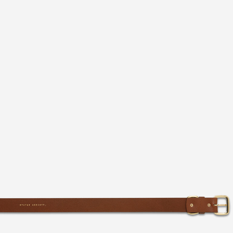 Status Anxiety Disarm Women's Leather Belt Tan/Gold