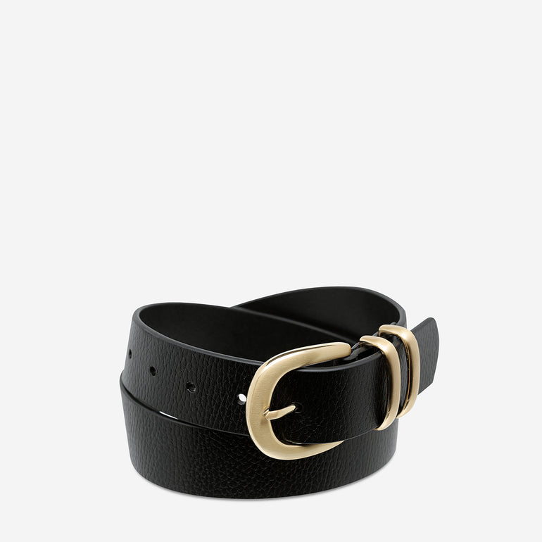 Status Anxiety Let It Be Women's Leather Belt Black