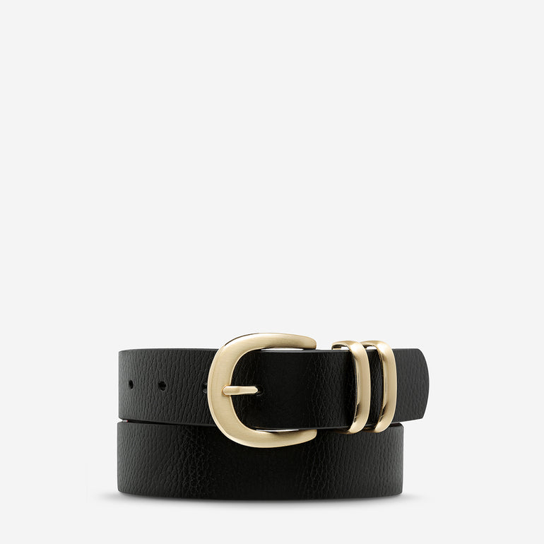Status Anxiety Let It Be Women's Leather Belt Black