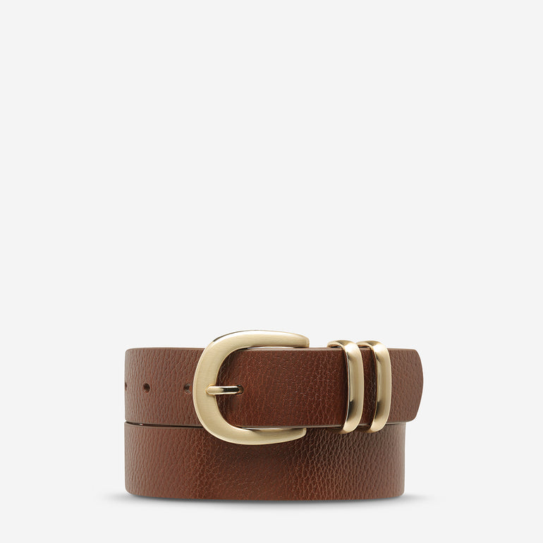 Status Anxiety Let It Be Women's Leather Belt Tan