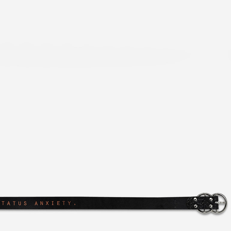 Status Anxiety Mislaid Skinny Women's Leather Belt Black Croc / Silver