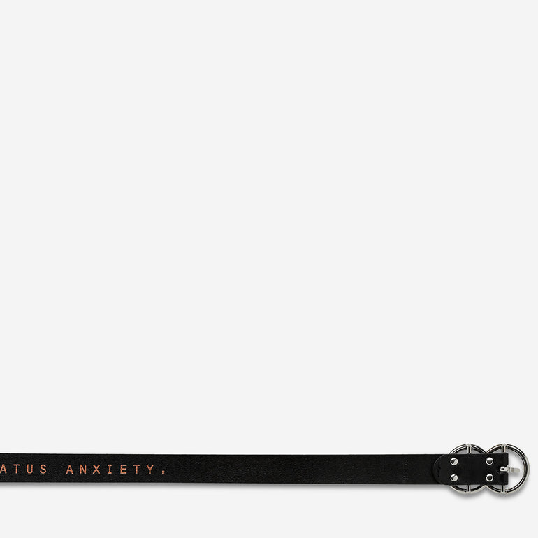 Status Anxiety Mislaid Skinny Women's Leather Belt Black / Silver